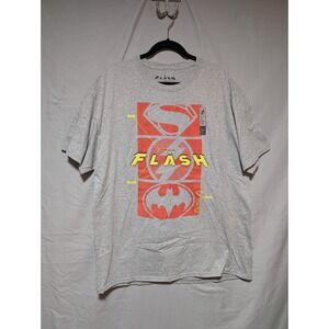 The Flash DC Comics Gray Graphic T-Shirt Cotton Superhero Top Men's XL
